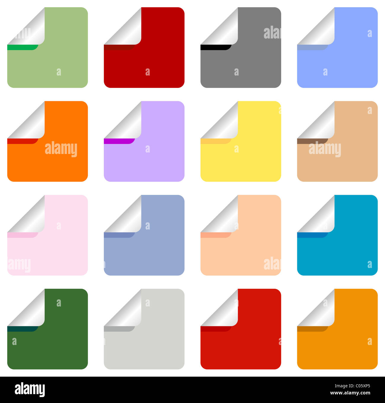 Set of Multi-Colored Stickers Stock Photo