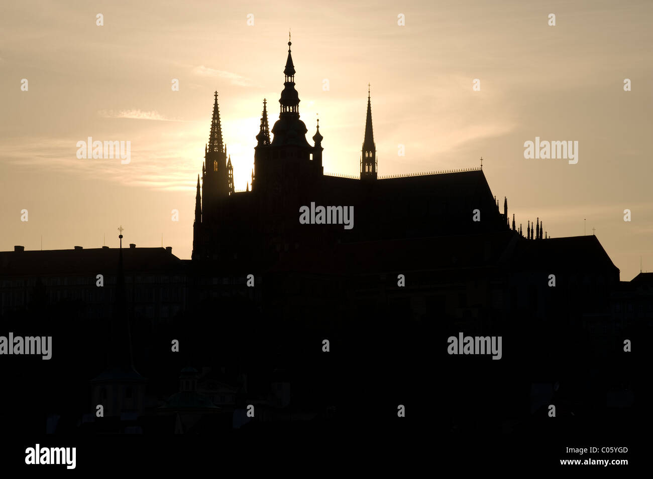 Prague - St. Vitus Cathedral at Hradcany Stock Photo
