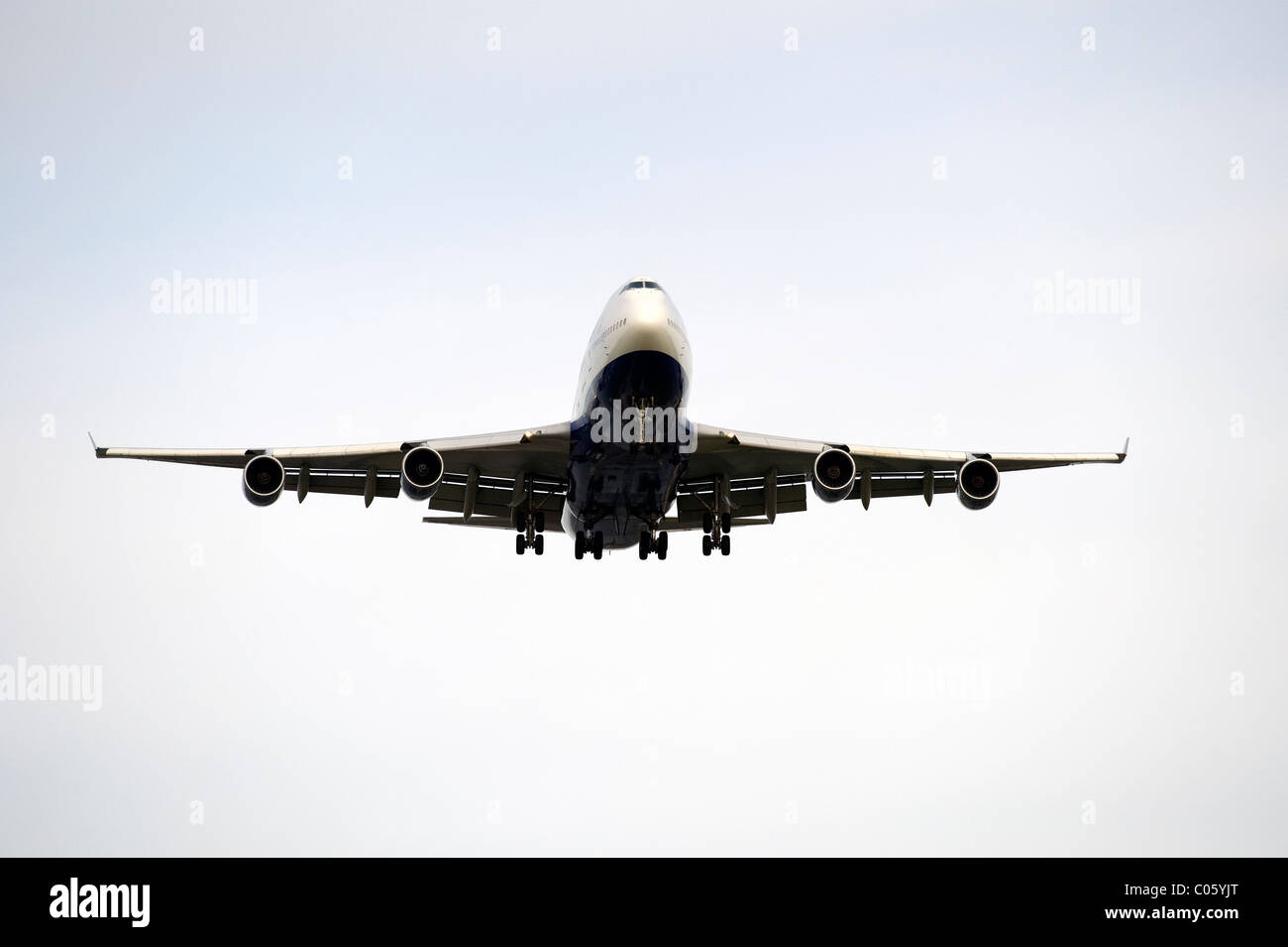 Aircraft before landing in Vancouver Stock Photo