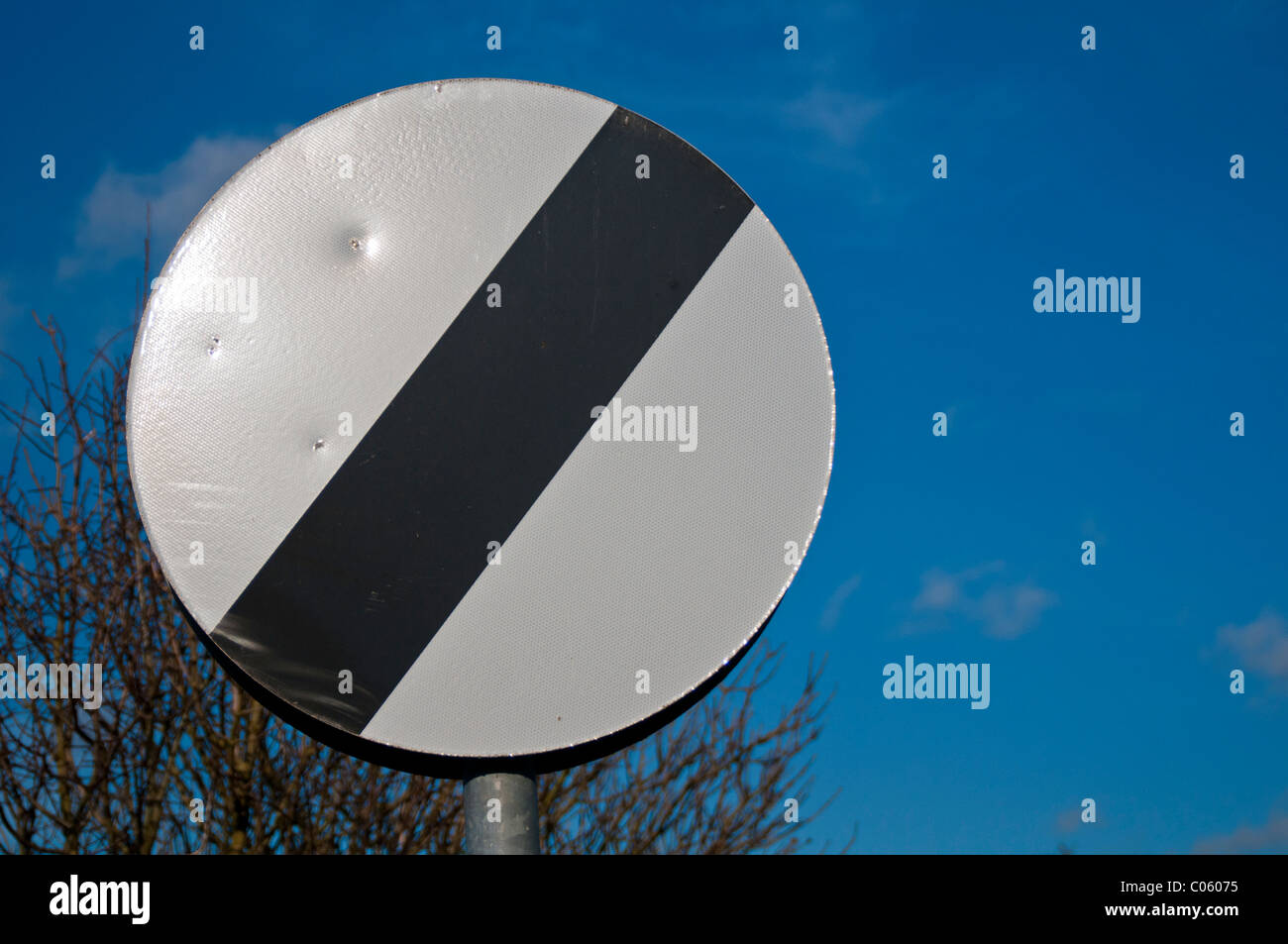 National speed limit road sign Stock Photo