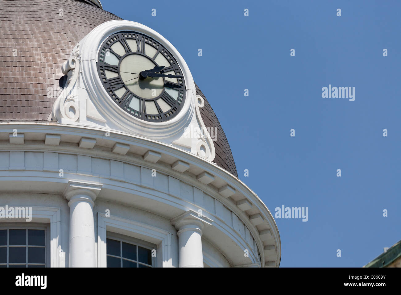 Time Passes on an antique clock. Detail of the clock tower that tops