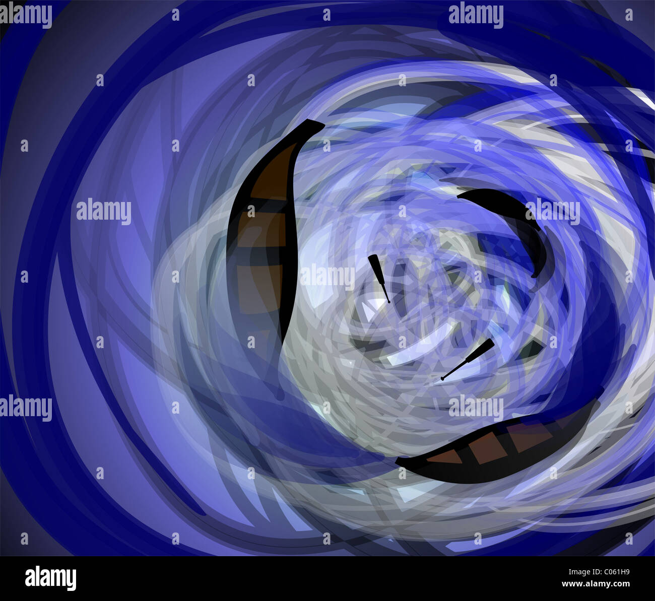 Digital painting of swirling water. The artist is feeling a sense of fear seeing the swirl. Stock Photo