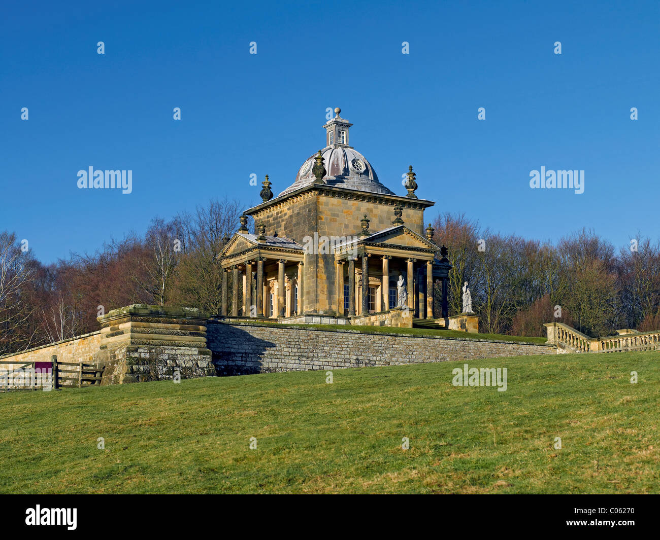 Temple of the Four Winds in winter Castle Howard Estate near Malton
