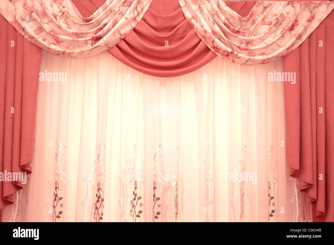 Picture of luxurious curtains at home. Stock Photo