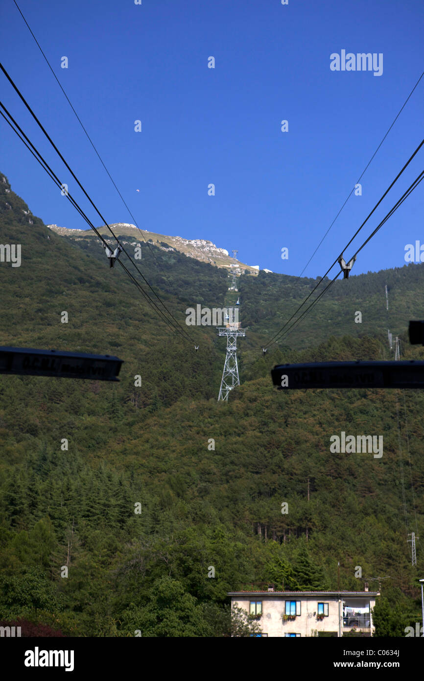 Cable Car to the top of Monte Baldo Malcesine Lake Garda Italy Stock Photo