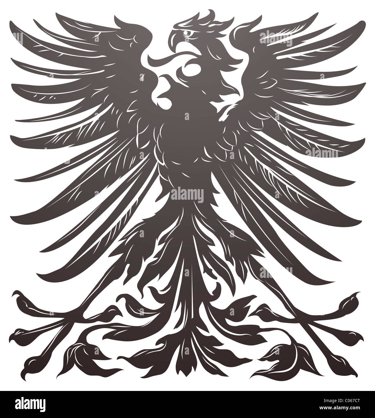 Imperial eagle most resembling that used on the coat of arms of the German empire in the late 19th century. Stock Photo