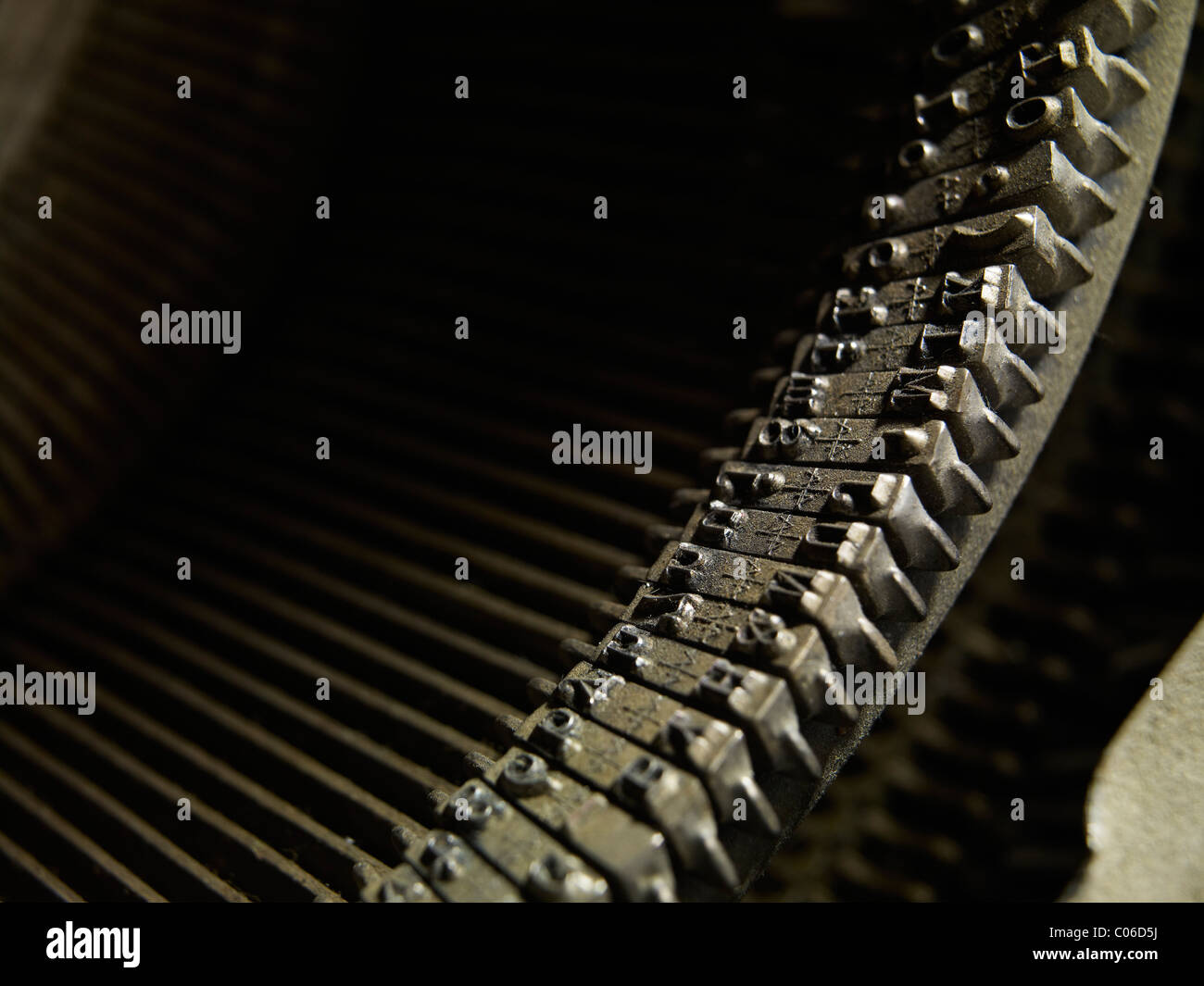 typewriter hammers close up Stock Photo Alamy