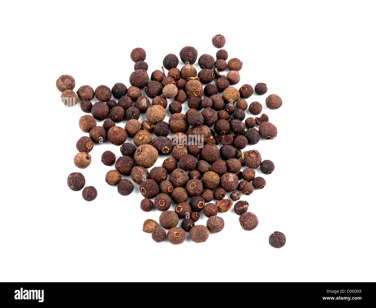 Whole allspice berries on white background Stock Photo Alamy