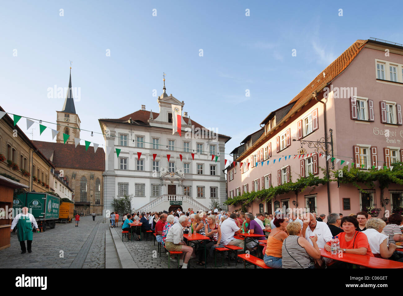 Wine festival, Iphofen, Main-Franconia region, Lower Franconia, Franconia, Bavaria, Germany, Europe Stock Photo