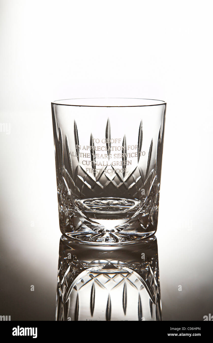 Cut Crystal glass tumbler Stock Photo Alamy