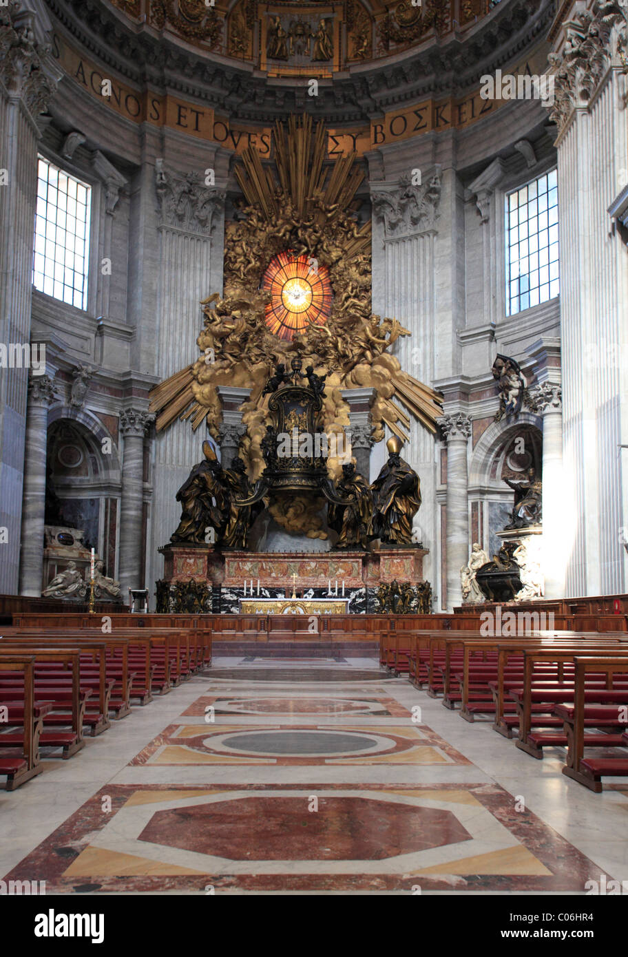 Altar in St. Peter's Basilica, Vatican City, Rome, Italy, Europa Stock Photo