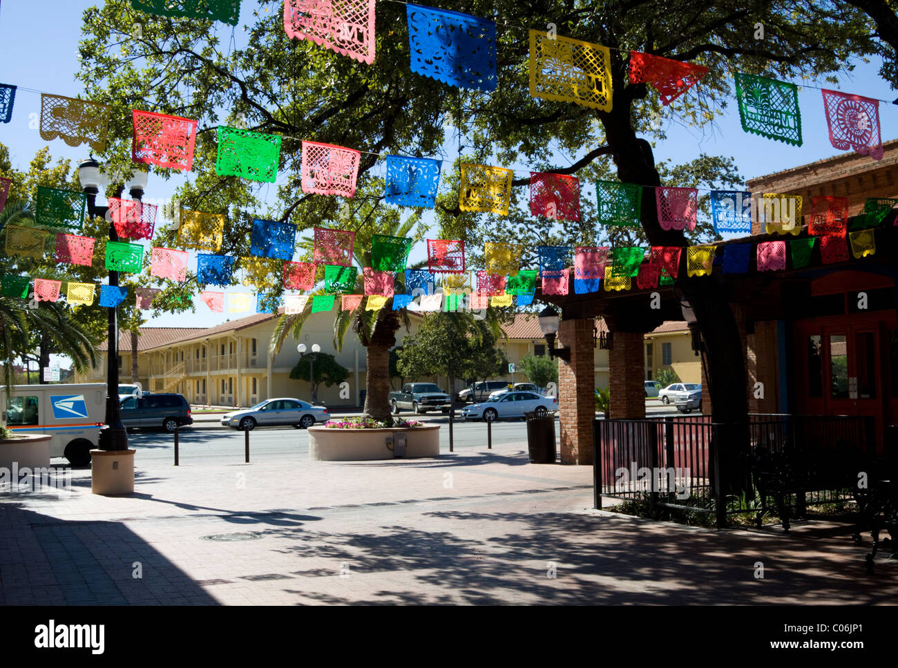 Mexican and Hispanic Street Decorations in San Antonio Texas Stock