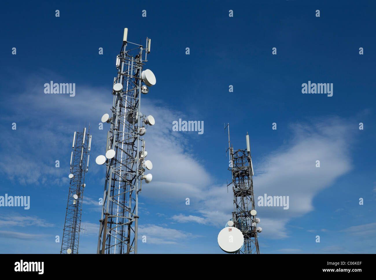 Telecommunication Towers near Bulls Head, Dingle Peninsula, County Kerry, Ireland Stock Photo