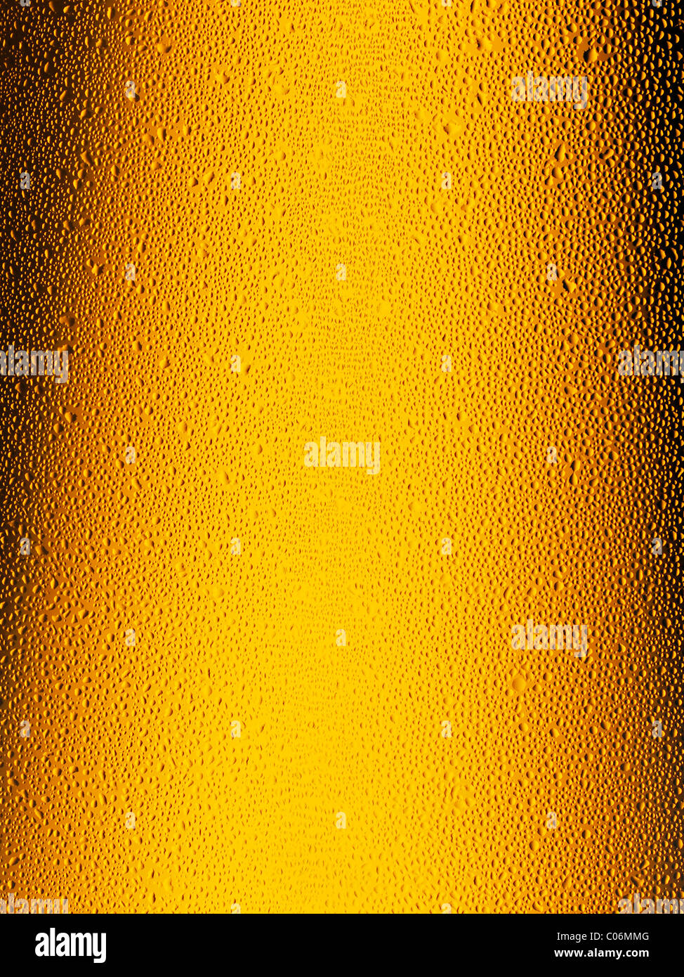 Beer Bottle, Close Up. Showing Condensation on the Bottle Neck. Stock Photo