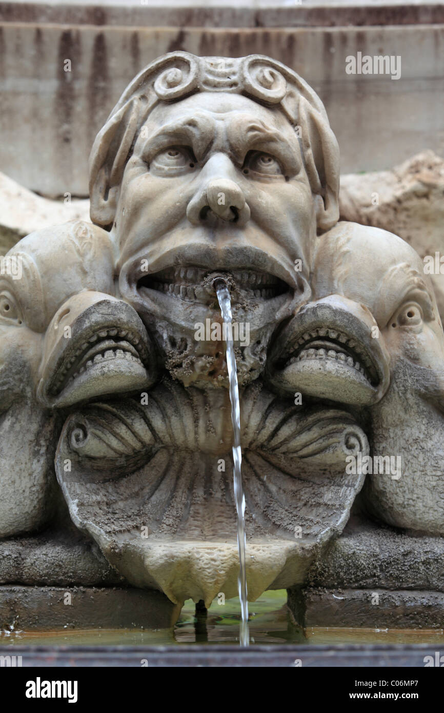 Fountain on Piazza della Rotonda, Rome, Italy, Europe Stock Photo