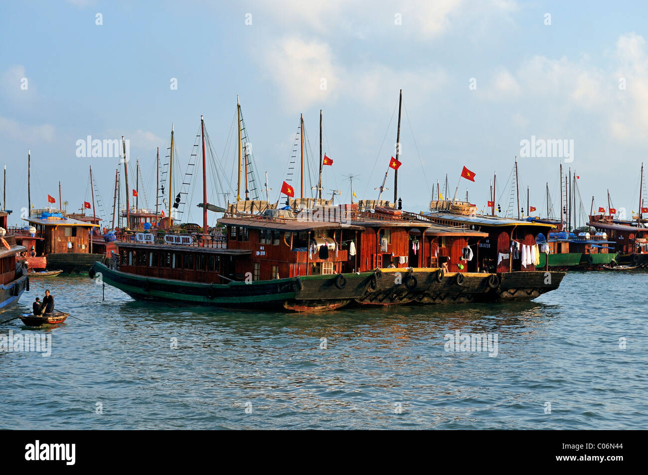 Port in Halong Bay, Vietnam, Southeast Asia Stock Photo