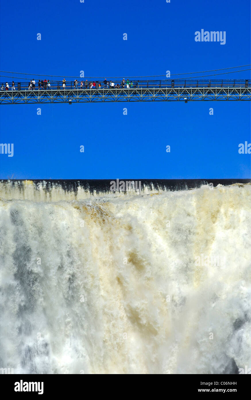 Suspension bridge over the Montmorency Falls, Beauport, Quebec, Canada, North America Stock