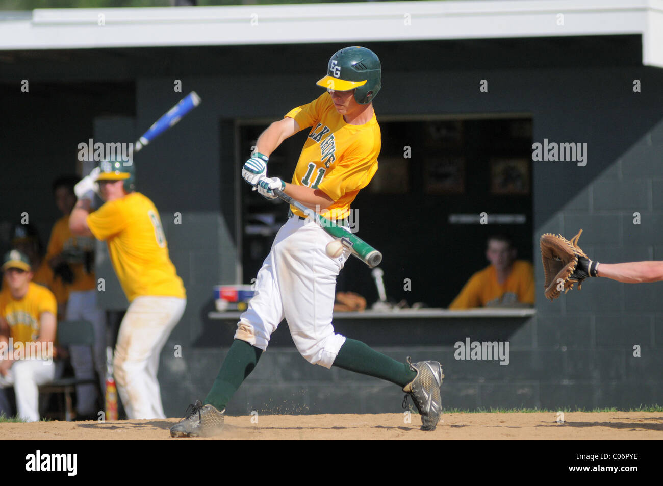 Hitter makes contact late in his swing, limiting reaction to the
