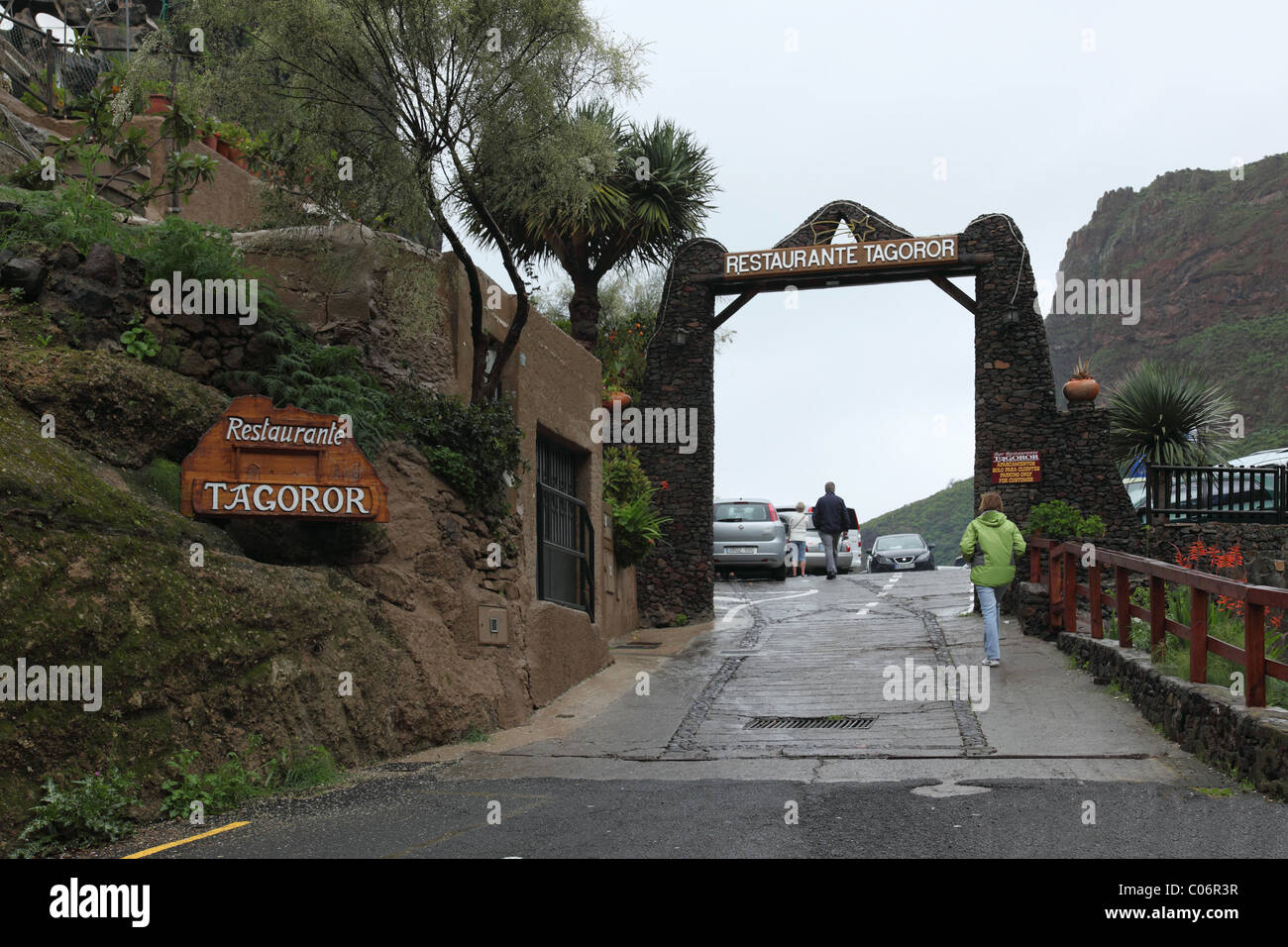 The cave restaurant Tagoror, Guayadeque Valley, Gran Canaria. Stock Photo