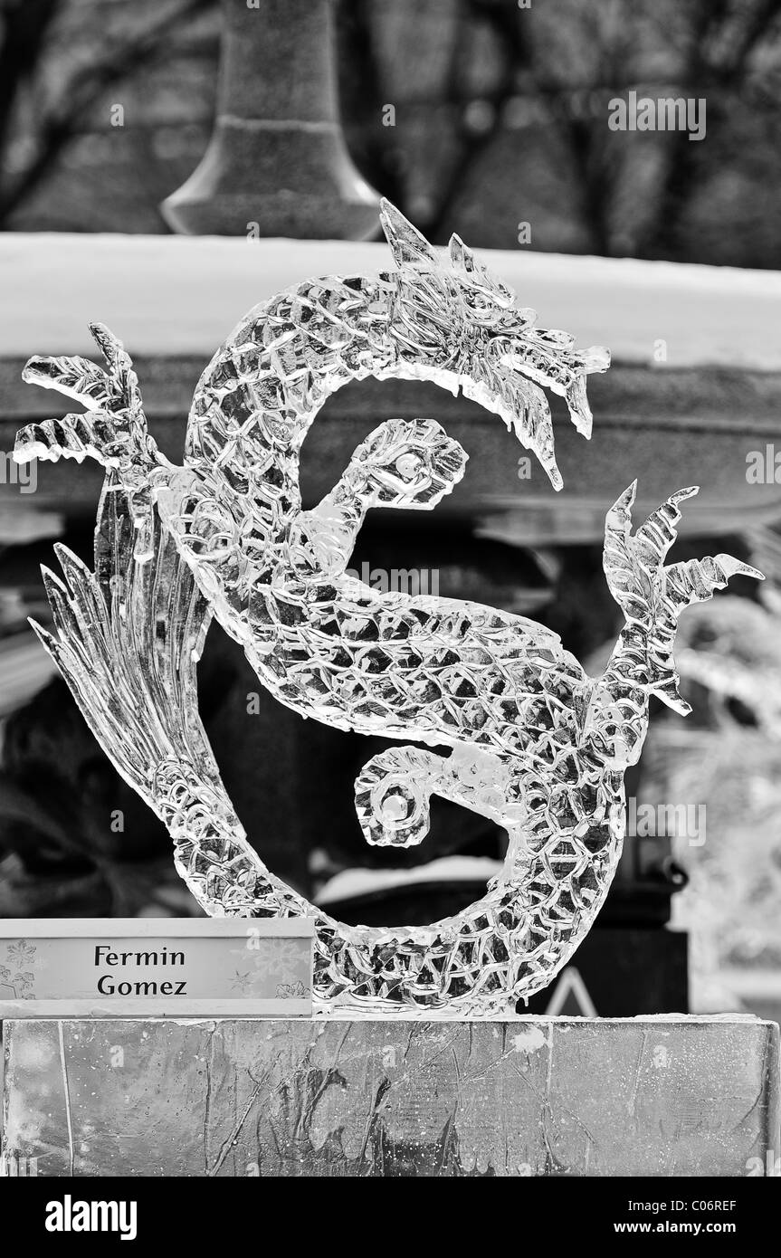 Ice sculpture created by Fermin Gomez of Mexico won 2nd place in the