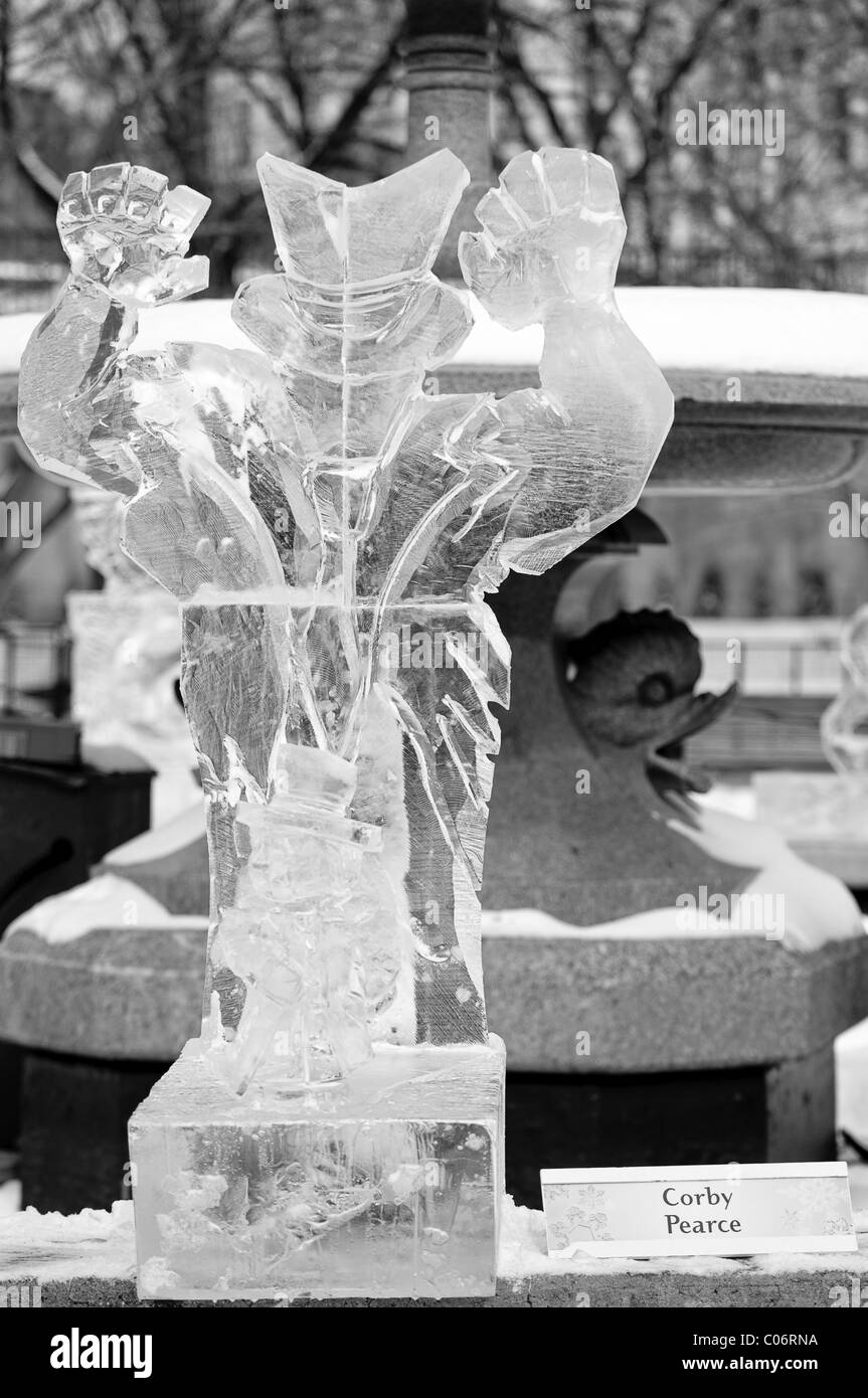 Ice sculpture created by Corby Pearce in the 2hr One Block Challenge