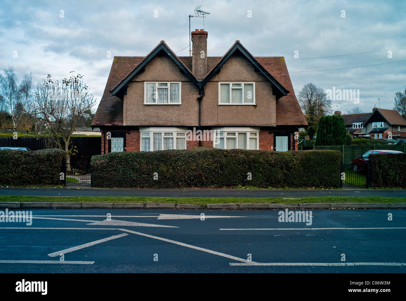 A semidetached house in Hereford, Herefordshire. United Kingdom Stock