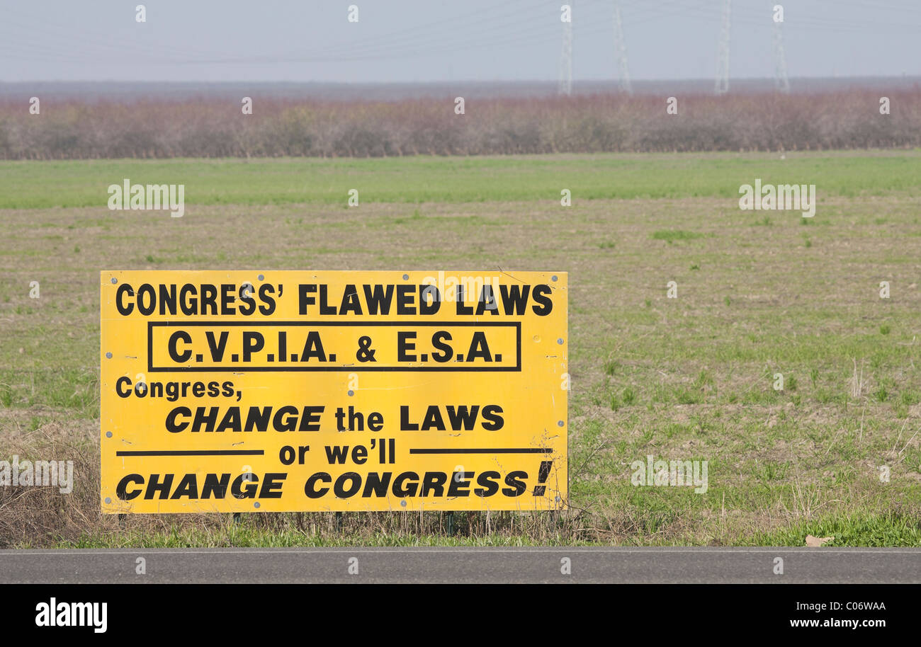Sign Opposing the Endangered Species Act Stock Photo