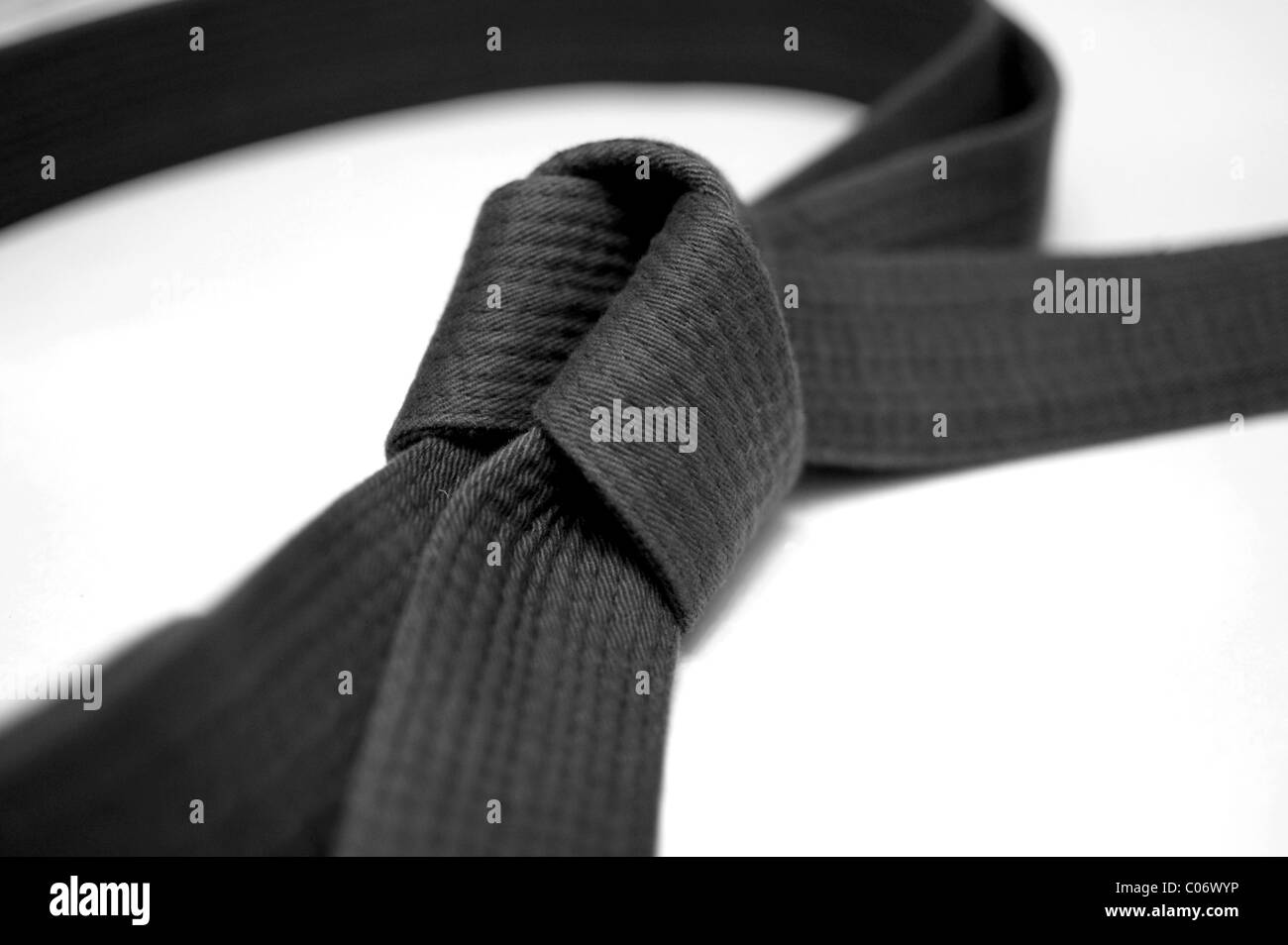 karate black belt tied Stock Photo Alamy