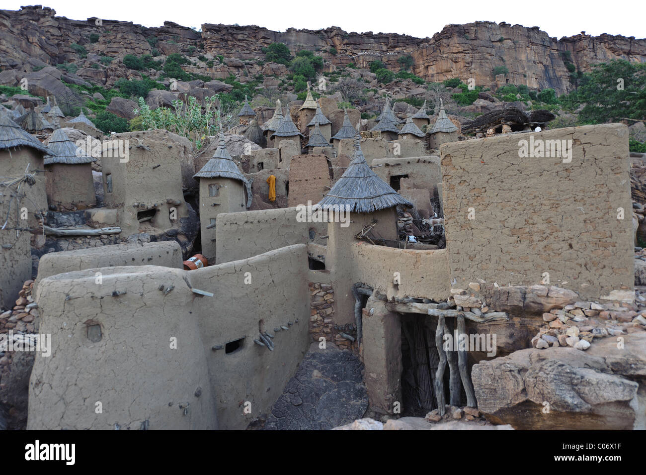 View of a part of the Dogon village of Yendouma , Bandiagara Escarpment . Mali Stock Photo