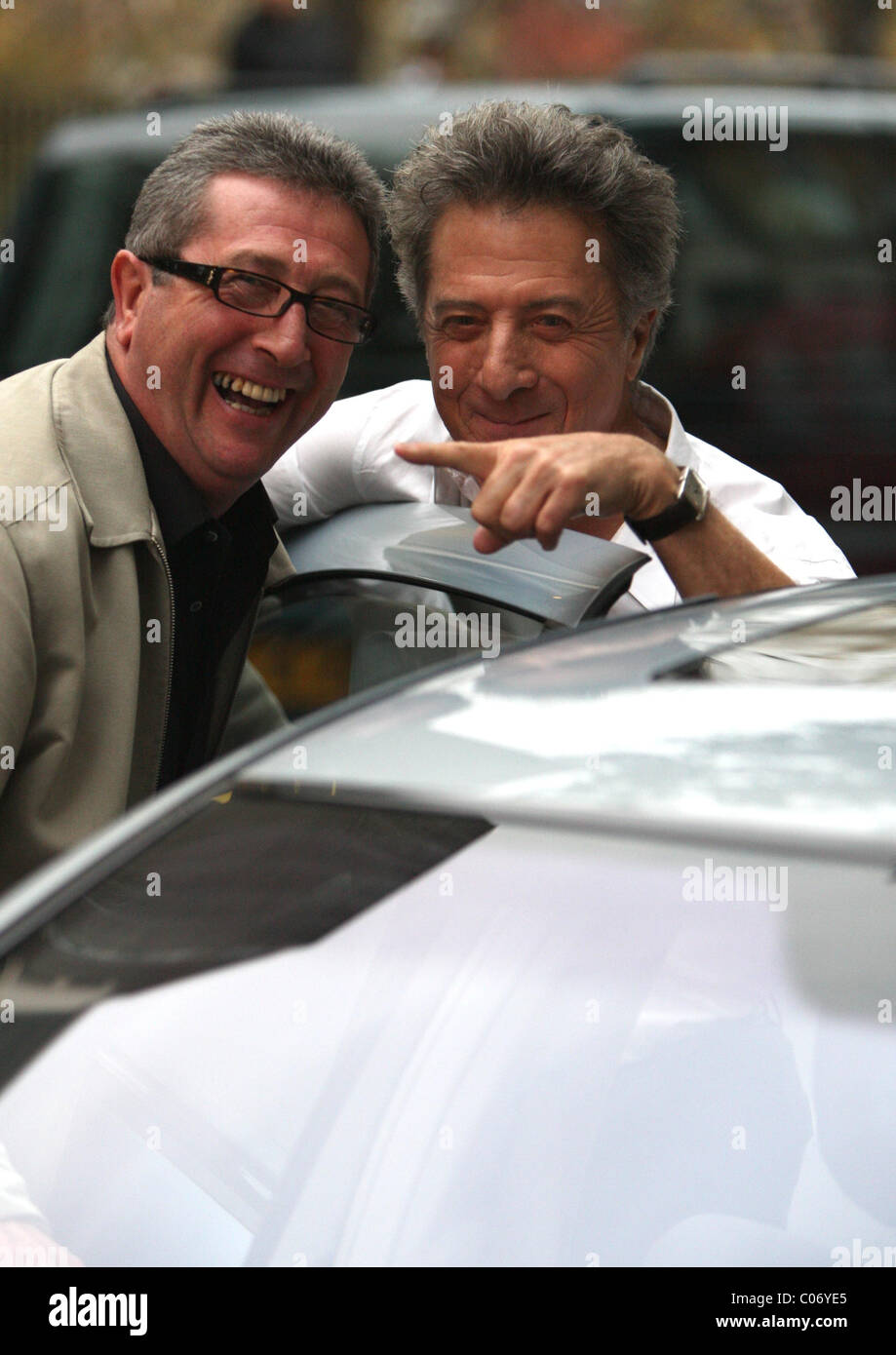 Dustin Hoffman and his driver Tony Jayes on the set of his new movie