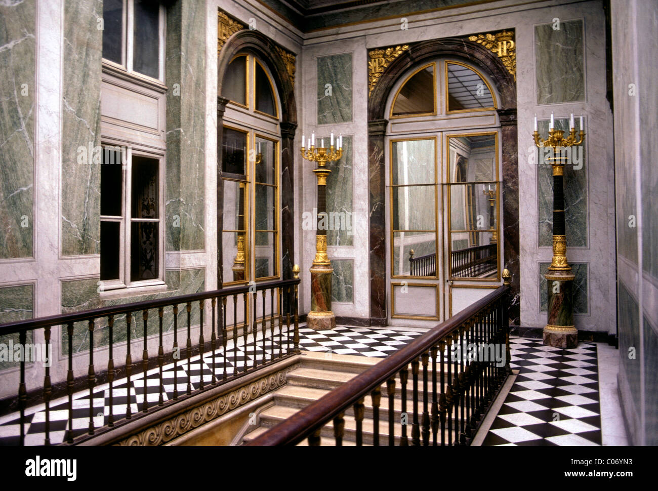 Stairway, Palace of Versailles, city of Versailles, Ile-de-France region, France, Europe Stock Photo