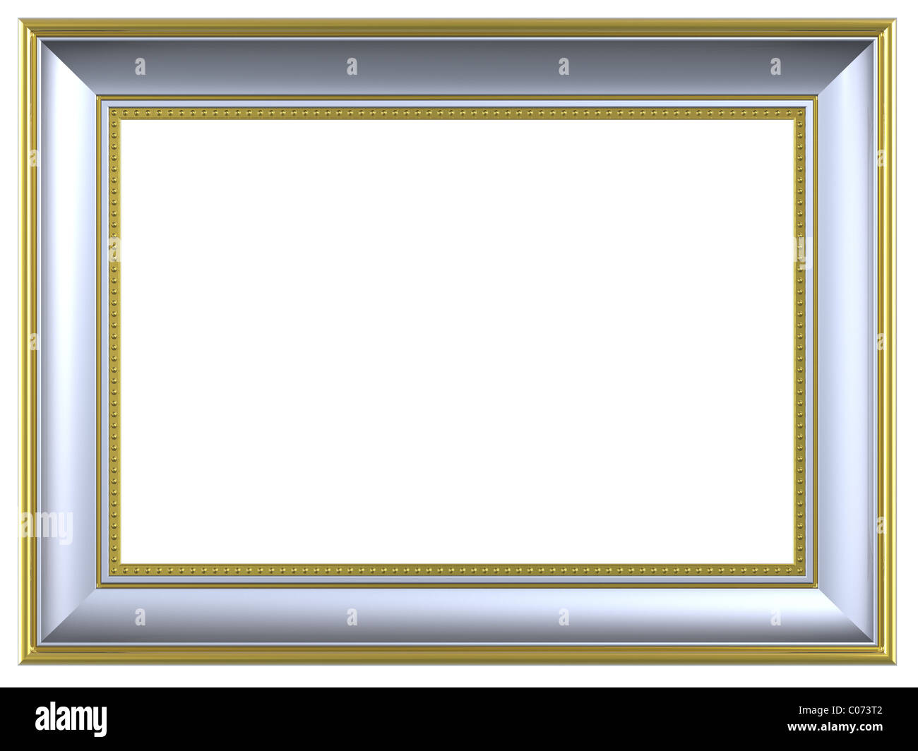 Silver picture frame isolated on white background Stock Photo - Alamy