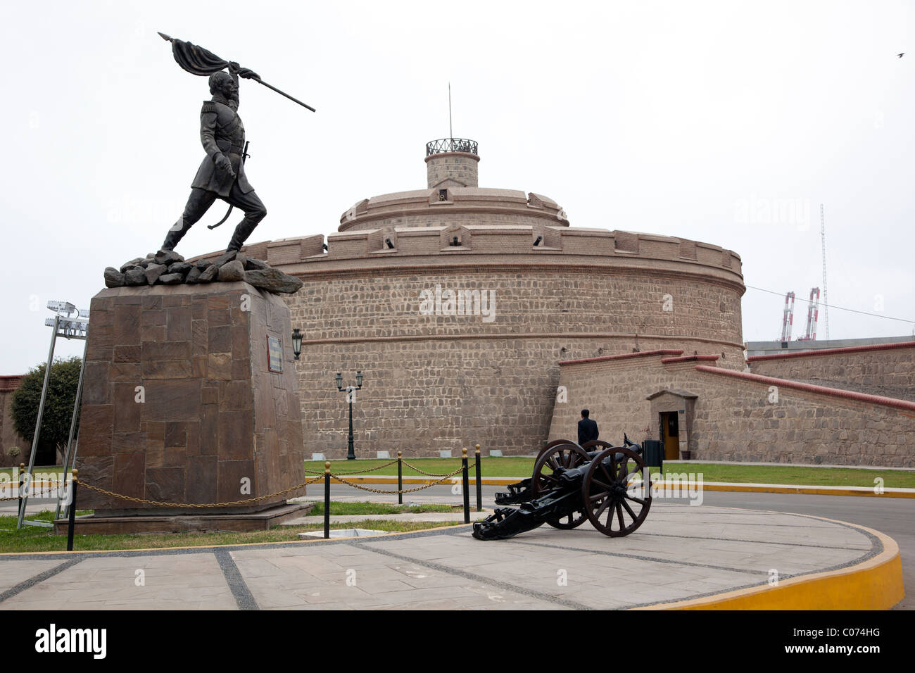 The Castillo de Real Felipe in Lima' Peru's port city of Callao, a historic Spanish fortress used to prevent pirate attacks. Stock Photo