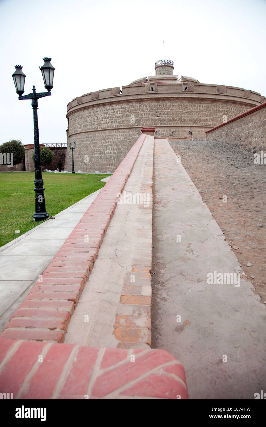 The Castillo de Real Felipe in Lima' Peru's port city of Callao, a historic Spanish fortress used to prevent pirate attacks. Stock Photo