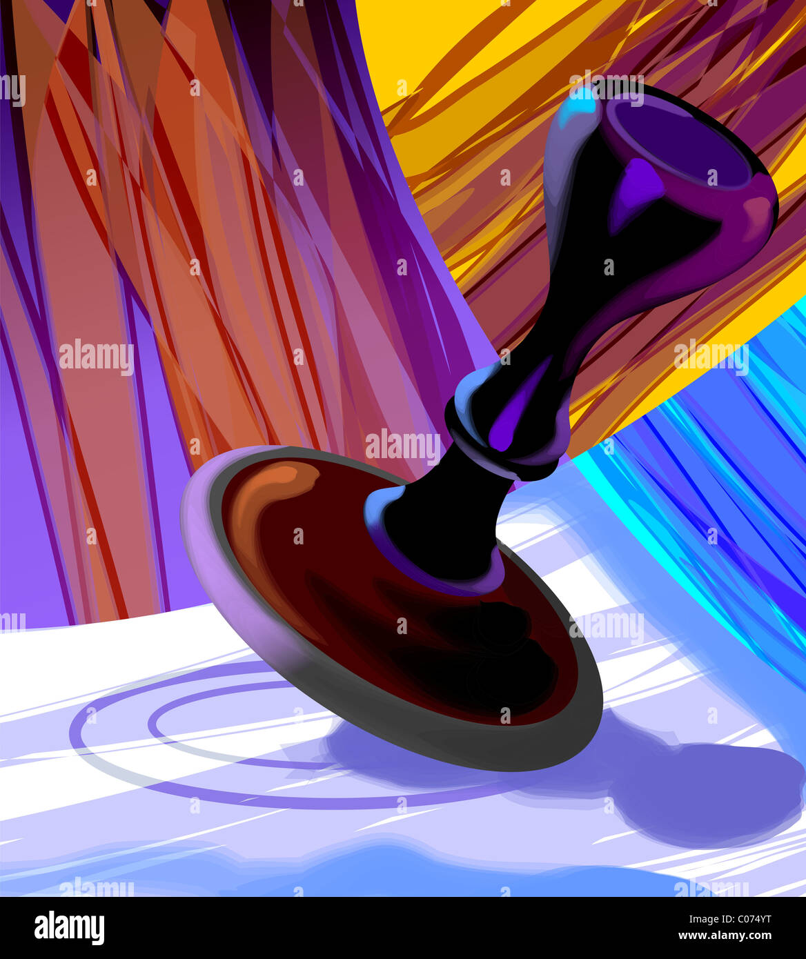 Digital painting of seal, and beautiful colouring. The artist is experiencing the work and finish of the seal stamp. Stock Photo