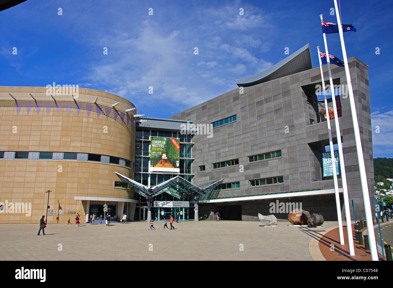 The Museum of New Zealand Te Papa Tongarewa, Cable Street, Wellington, Wellington Region, New Zealand Stock Photo