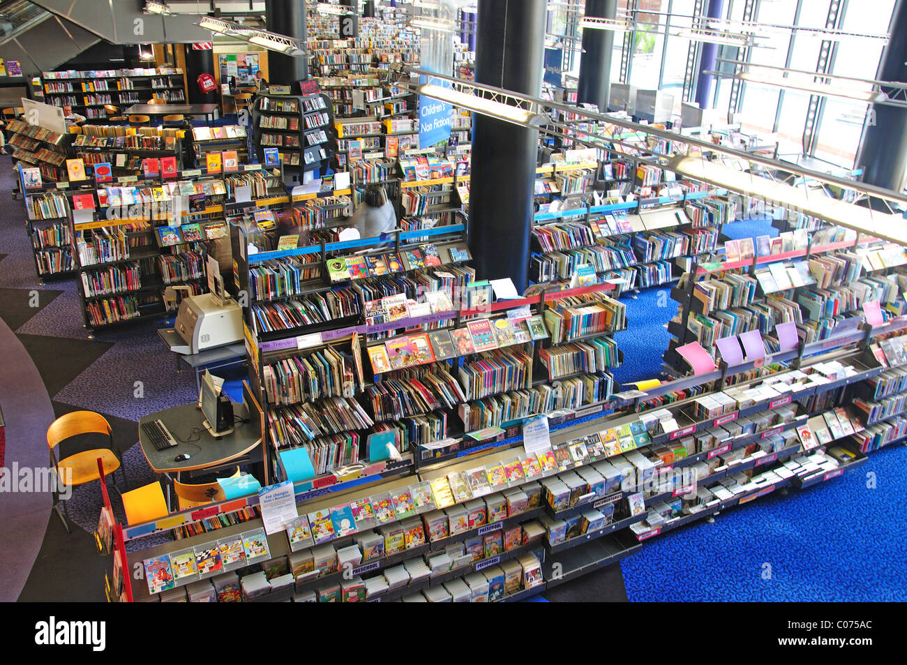 Interior view of Wellington Central Library, Civic Square, Wellington ...