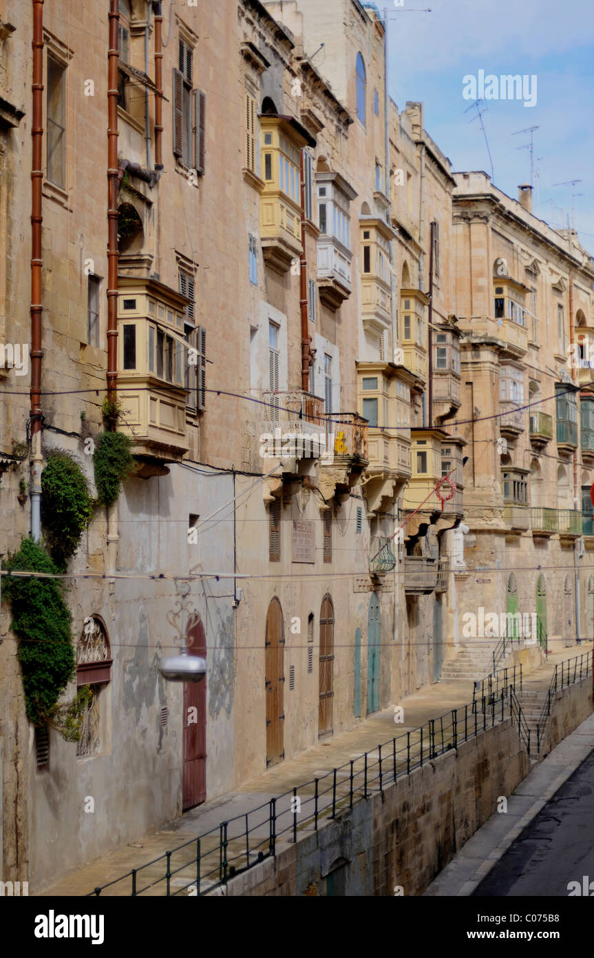 Streets La Valletta Malta Stock Photo