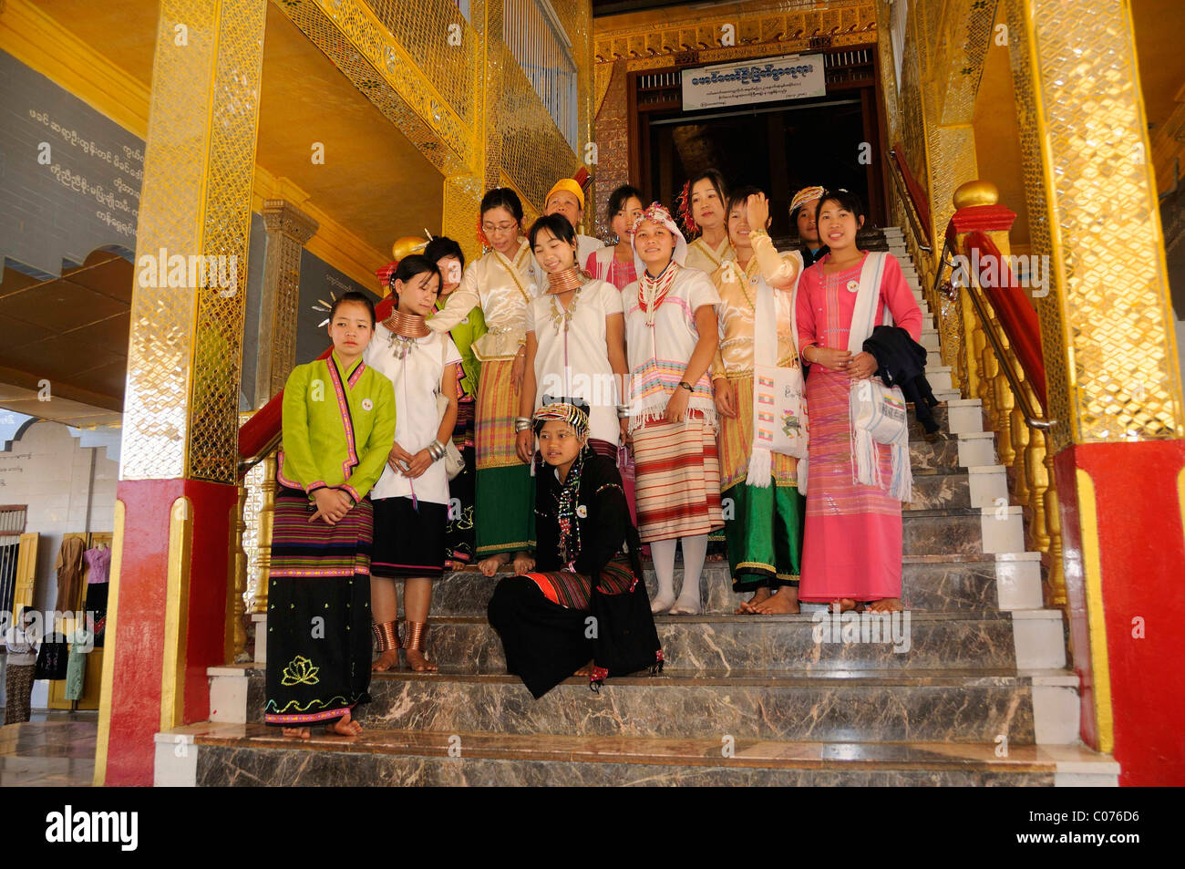 Members of an ethnic minority in traditional costume, Myanmar, Burma, Southeast Asia, Asia Stock Photo