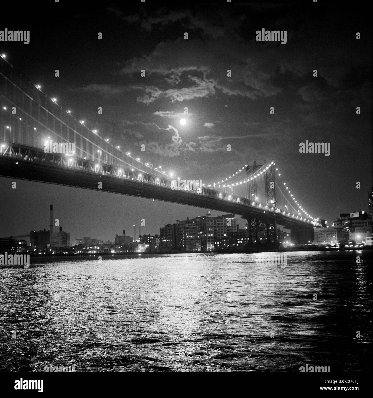 Moonlight over the Hudson River, New York City, USA Stock Photo Alamy