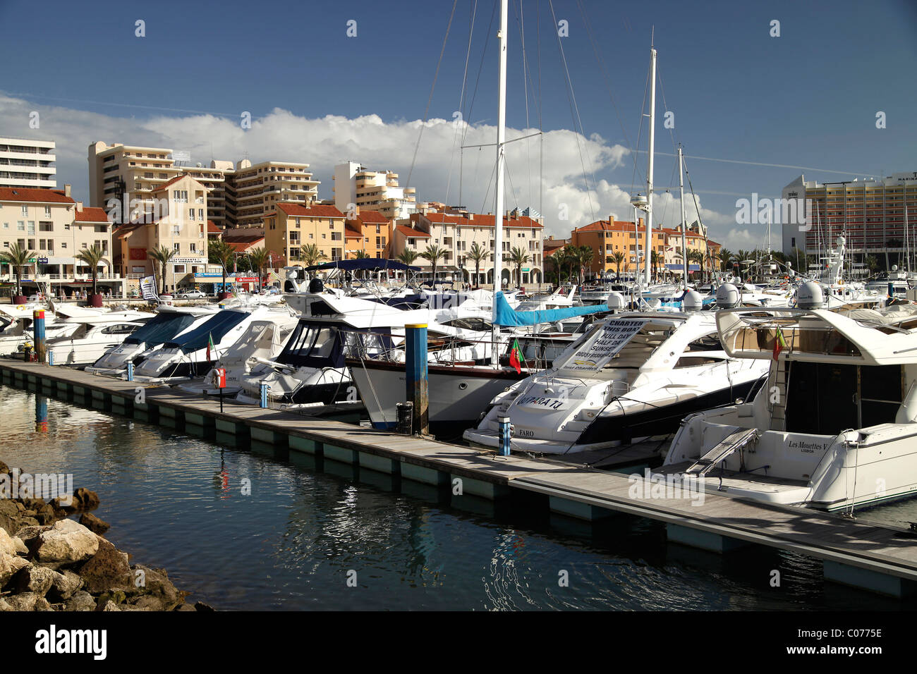 The marina in Vilamoura, Algarve, Portugal, Europe Stock Photo