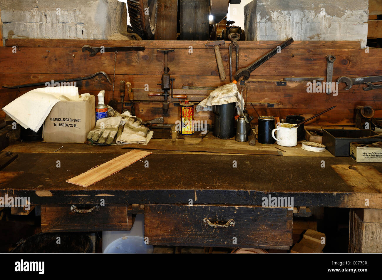 Germany Workbench Workbench in an old mill, Industry Museum, Sichartstrasse 17, Lauf an ...
