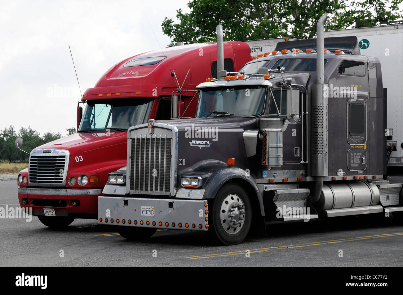 Trucks on a car park, San Francisco, California, USA, North America