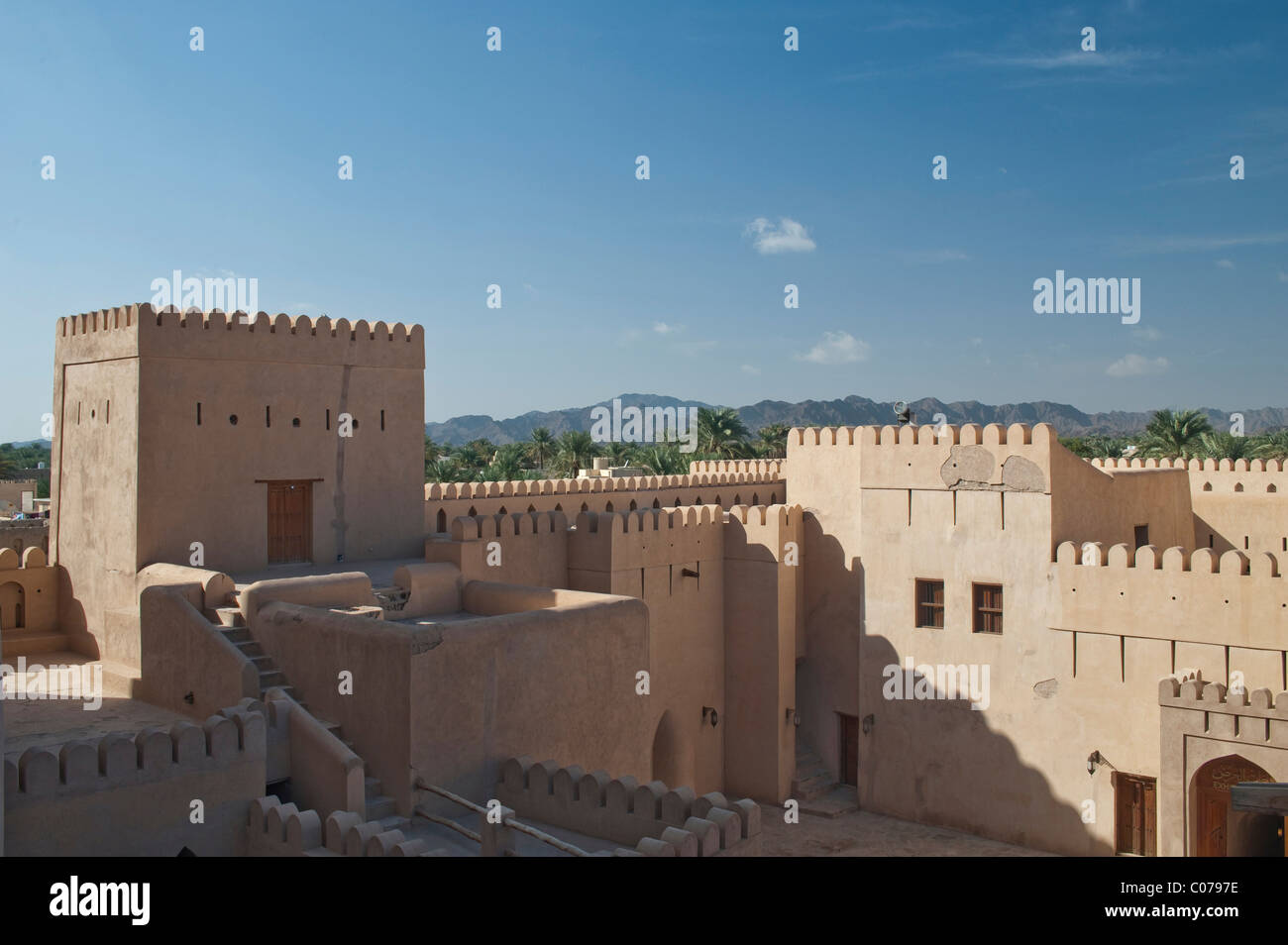 Interior view of the fort of Nizwa, Oman, Middle East Stock Photo