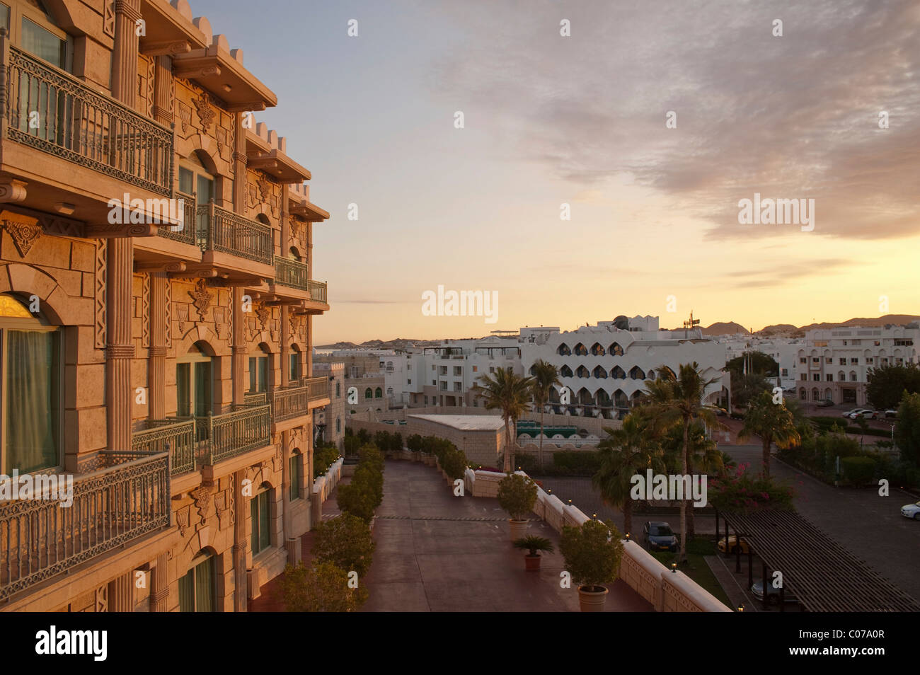 Facade of the Grand Hyatt Muscat early in the morning, Muscat, Oman, Middle East Stock Photo