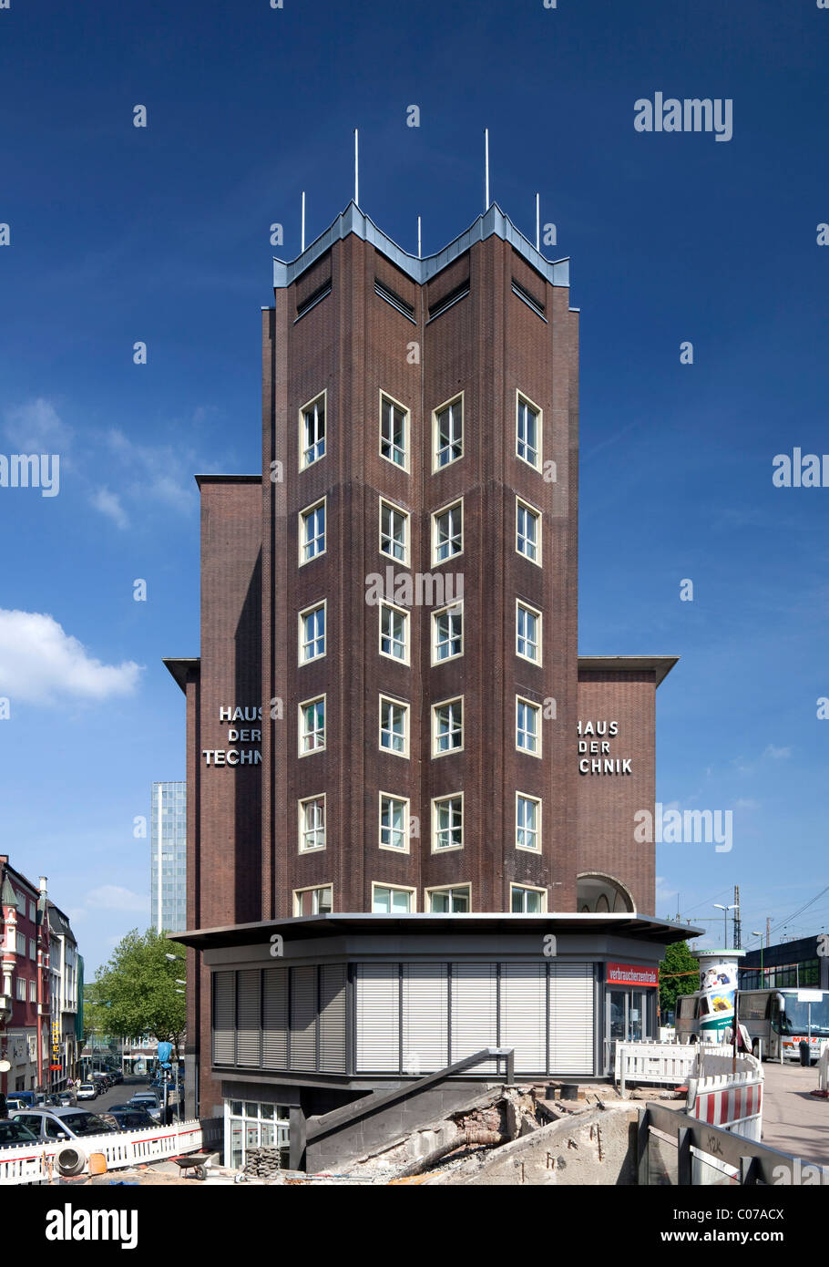 House of Technology or HdT, Institute for Higher Education, expressionism, Essen, Ruhrgebiet region, North Rhine-Westphalia Stock Photo