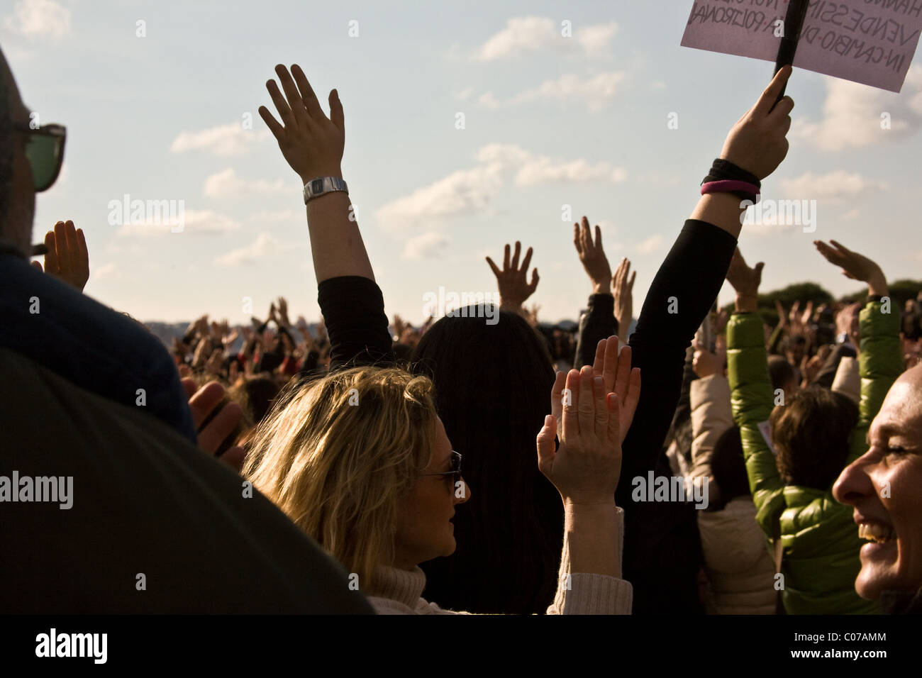 Women demonstration against Silvio Berlusconi in Rome Stock Photo