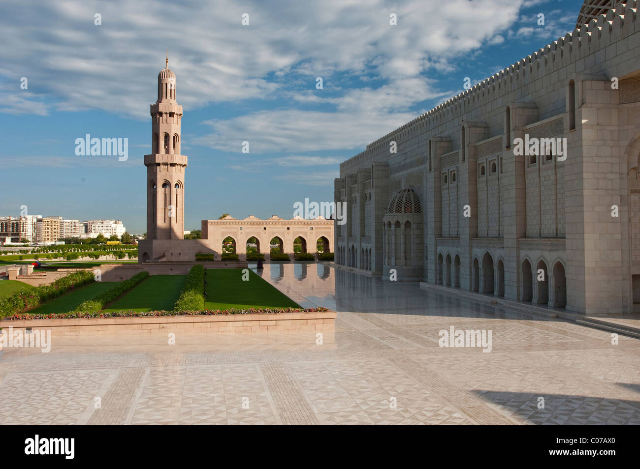 Outside Sultan Quaboos Grand Mosque, Capital Area, Oman, Middle East Stock Photo