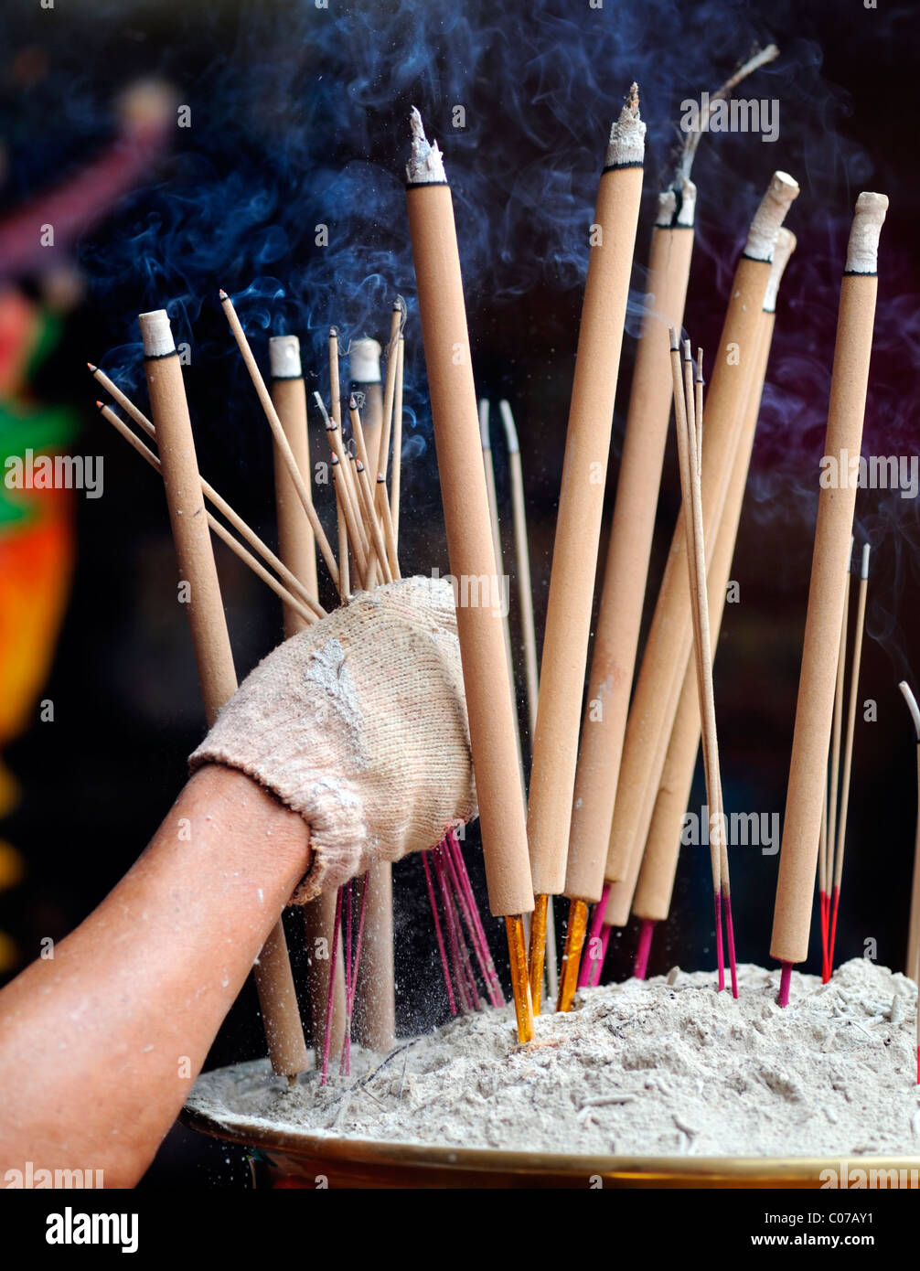 incense sticks burn burning Chinese Temple Chinatown Kuala Lumpur