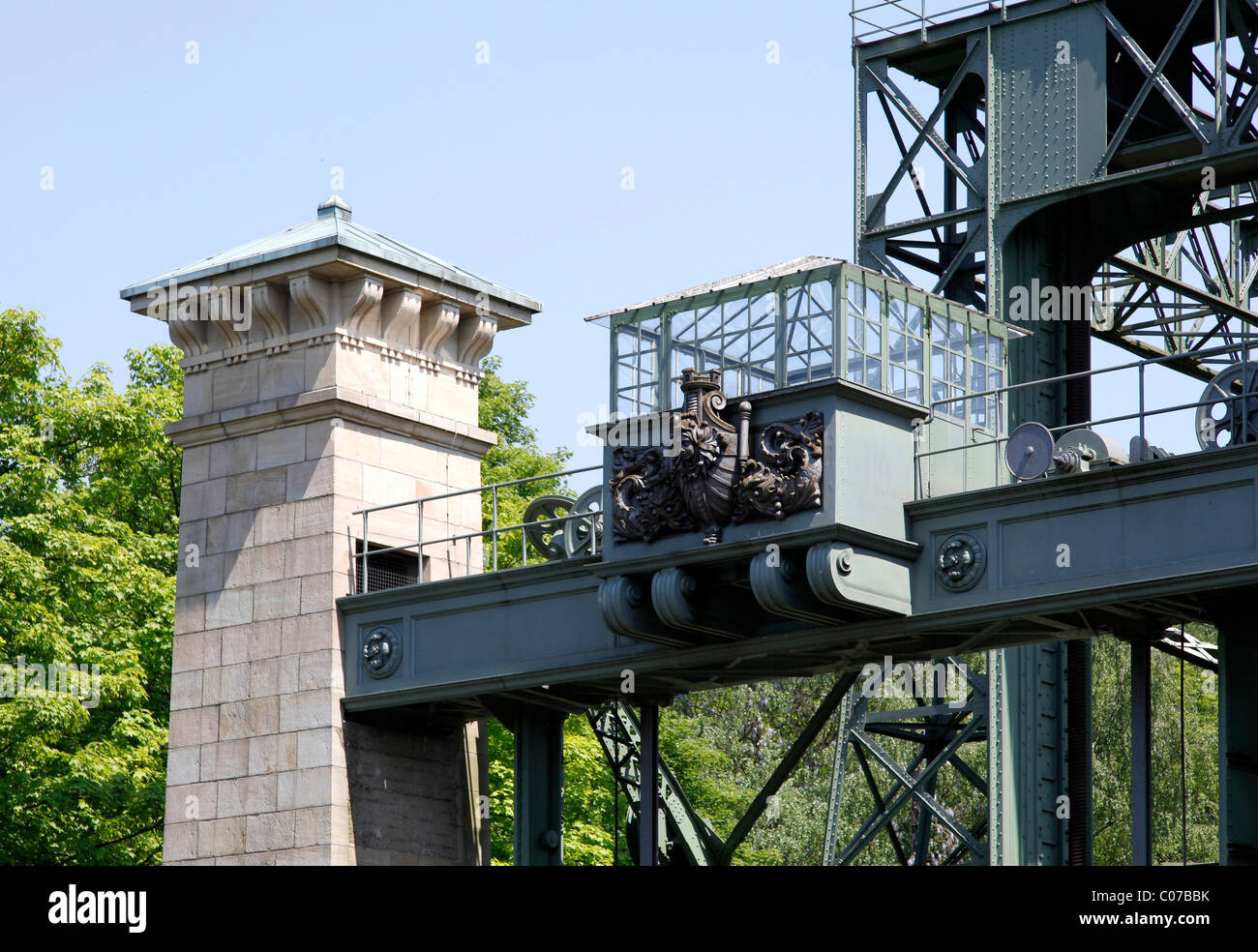 Old ship lift, Waltrop, Ruhrgebiet region, North Rhine-Westphalia, Germany, Europe Stock Photo